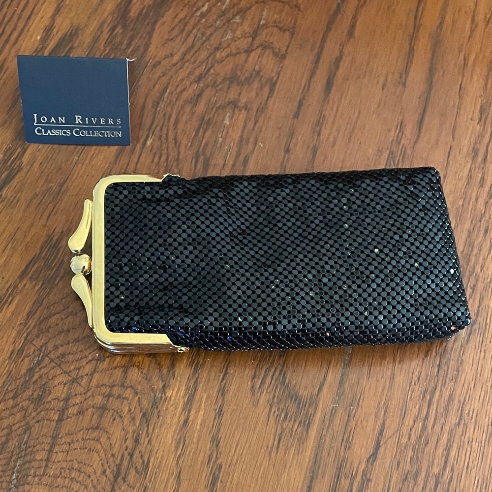 Joan Rivers Black Mini Bag with Gold Accents